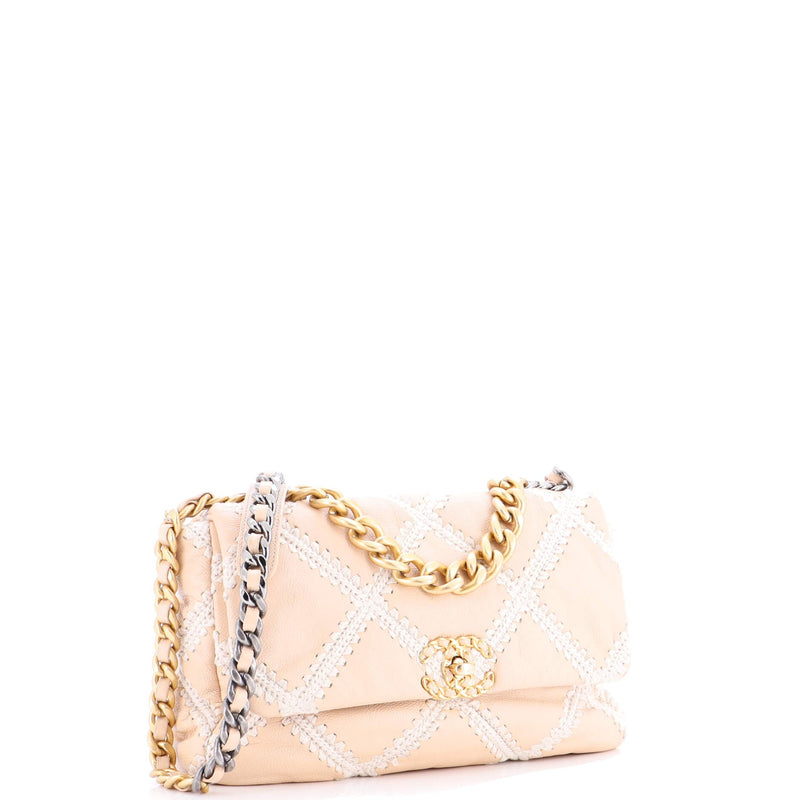 19 Flap Bag Crochet Quilted Calfskin