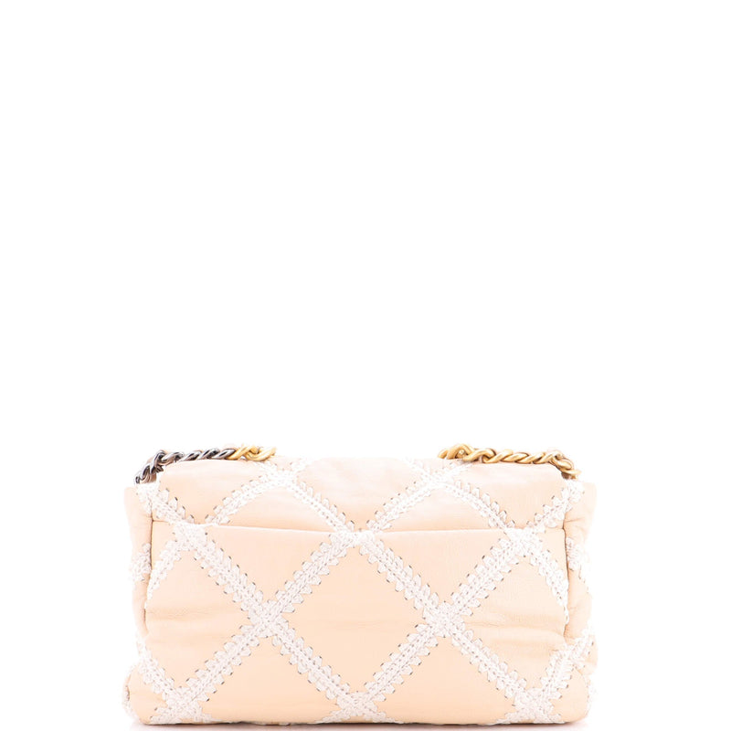 19 Flap Bag Crochet Quilted Calfskin