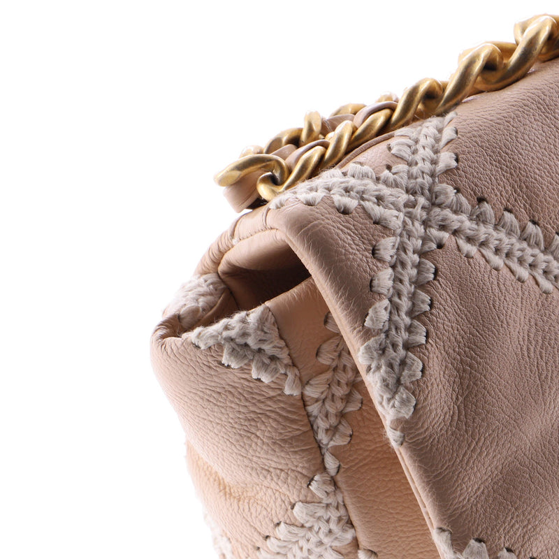 19 Flap Bag Crochet Quilted Calfskin