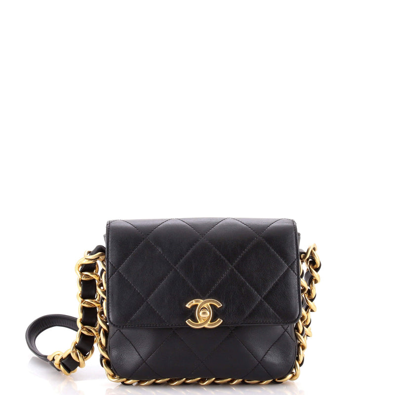 Framing Chain Flap Bag Quilted Calfskin