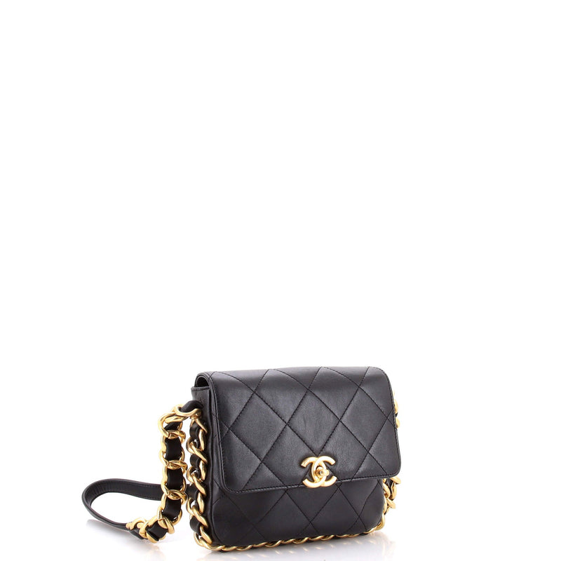 Framing Chain Flap Bag Quilted Calfskin