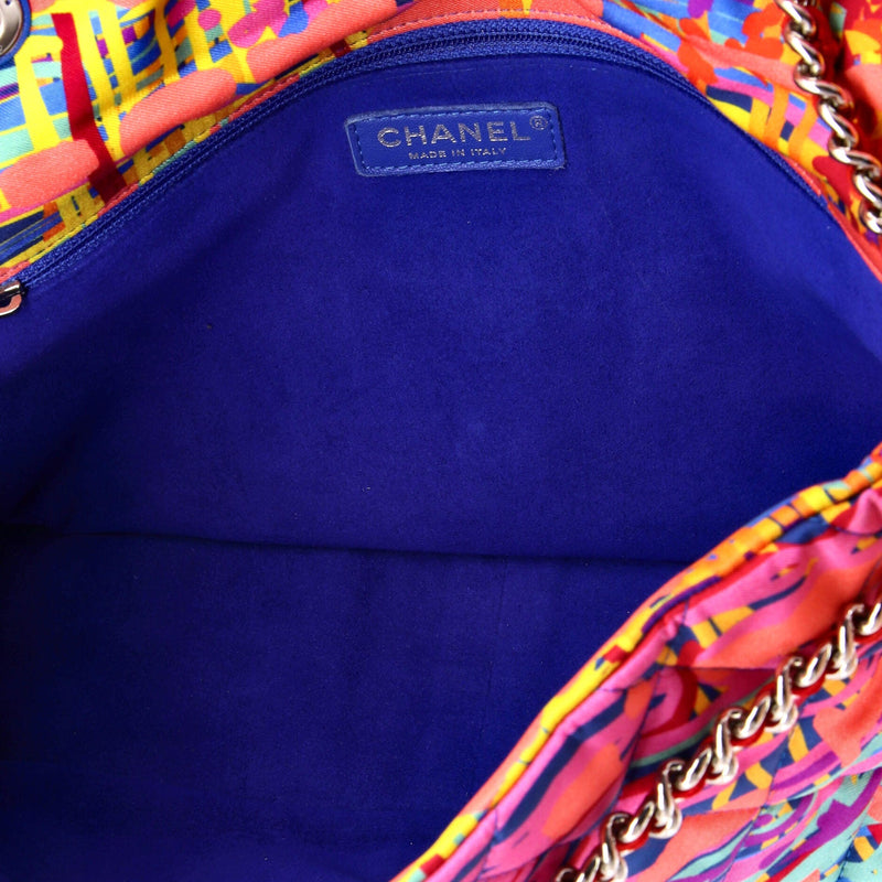 Chain Flap Bag Quilted Printed Foulard