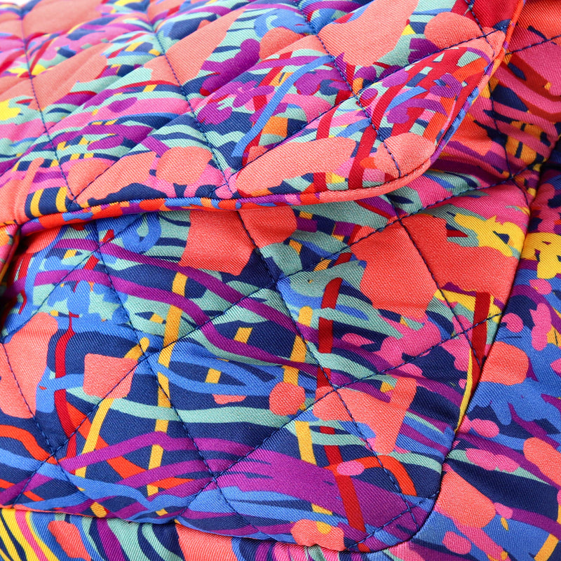 Chain Flap Bag Quilted Printed Foulard