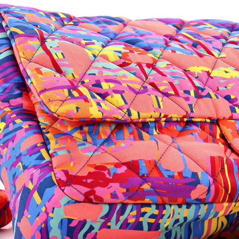 Chain Flap Bag Quilted Printed Foulard