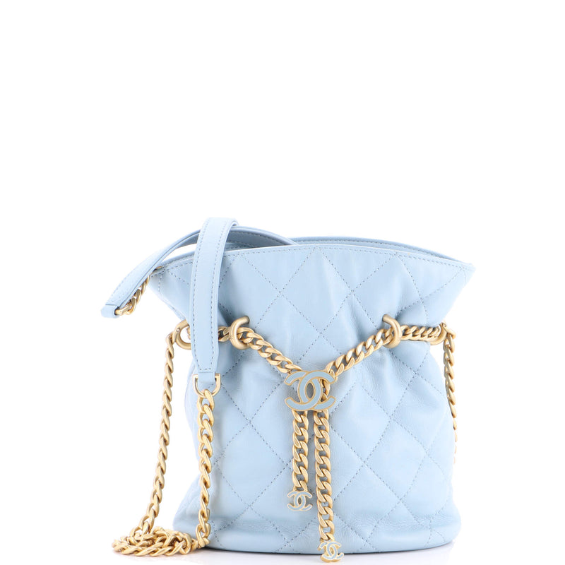 Pending Cc Drawstring Bucket Bag Quilted