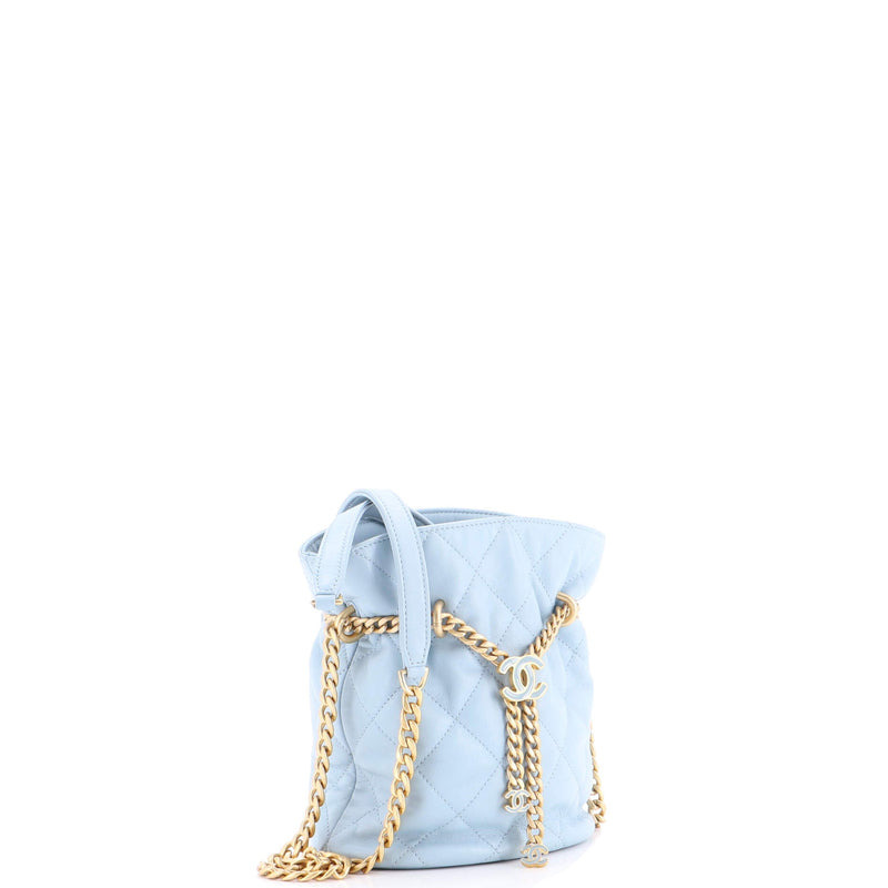 Pending Cc Drawstring Bucket Bag Quilted