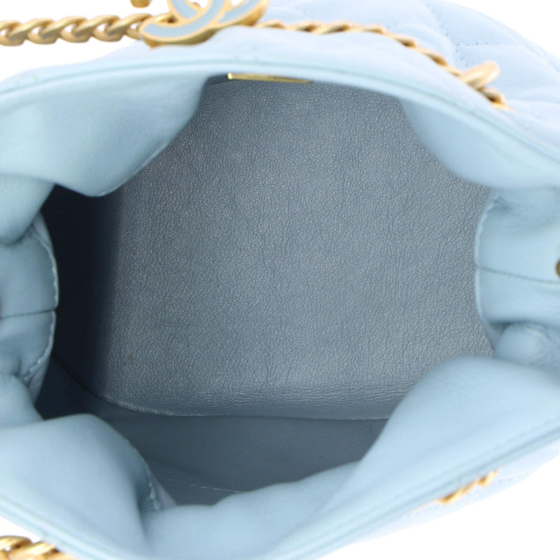 Pending Cc Drawstring Bucket Bag Quilted