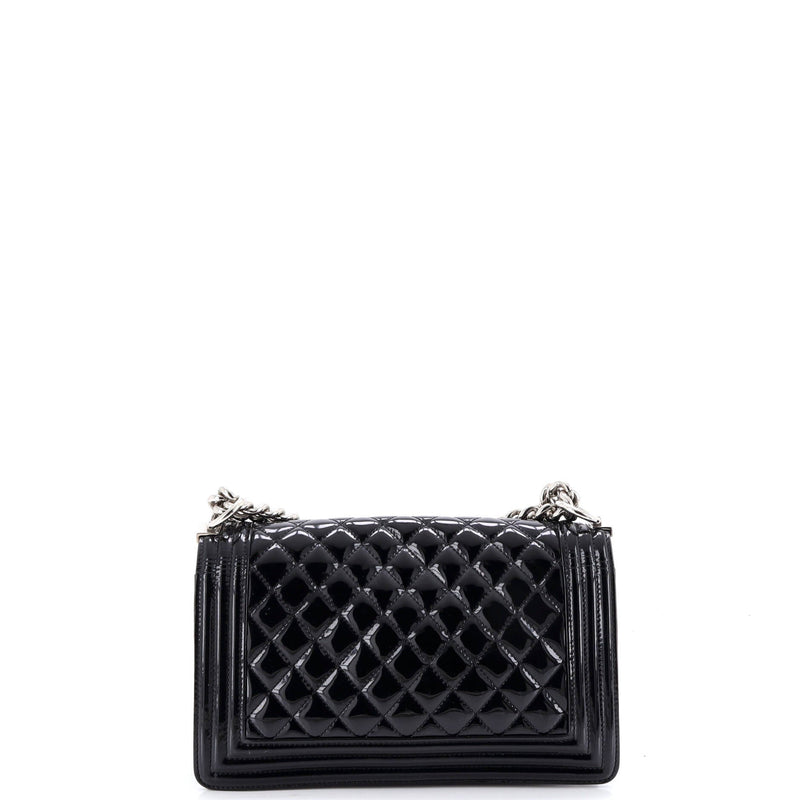 Boy Flap Bag Quilted Plexiglass Patent