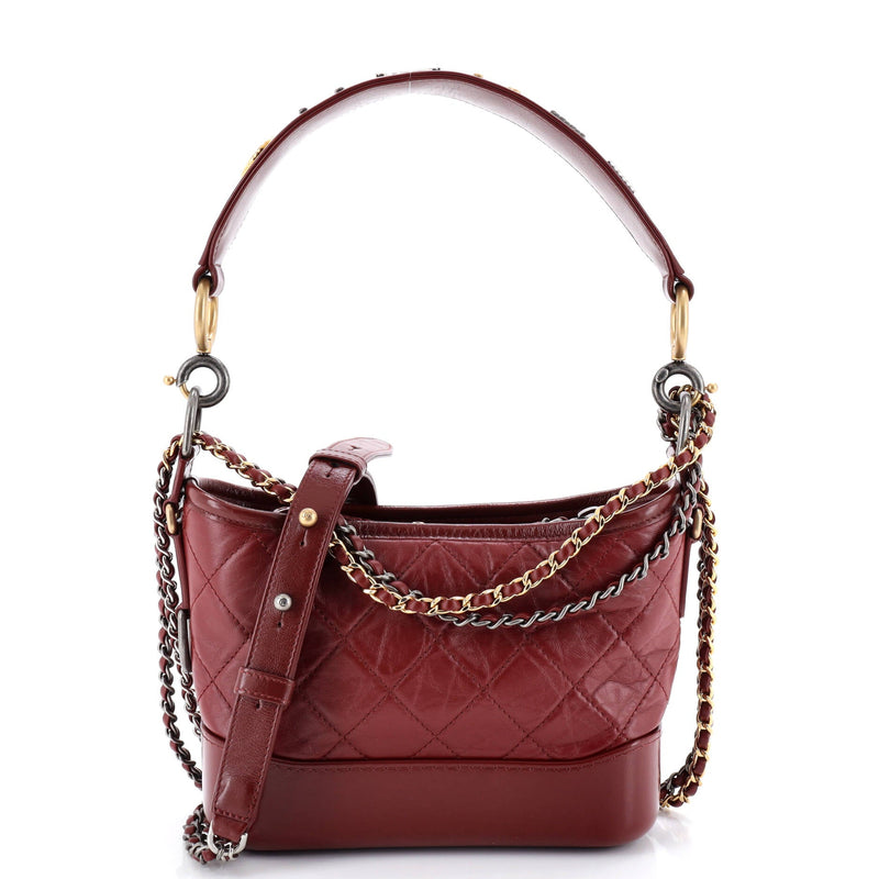 Gabrielle Hobo With Logo Handle Quilted