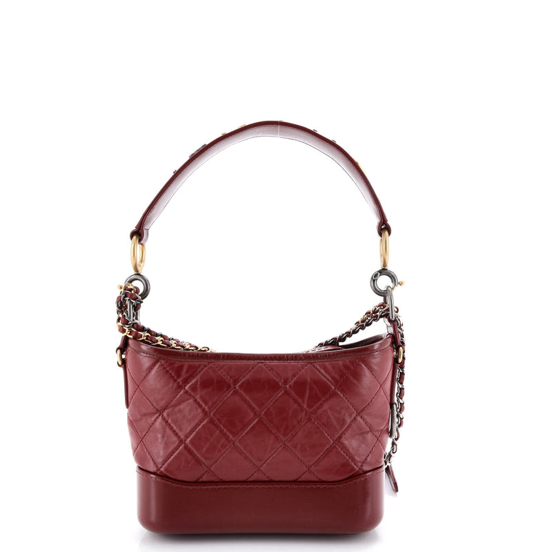 Gabrielle Hobo With Logo Handle Quilted
