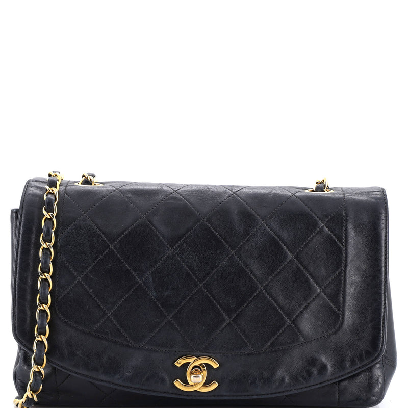 Vintage Diana Flap Bag Quilted Lambskin