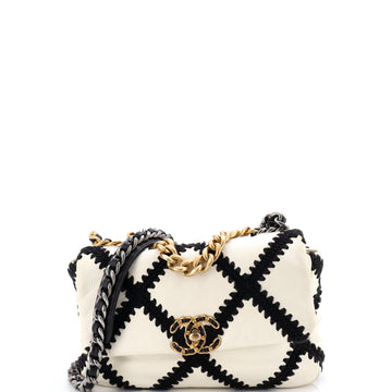 19 Flap Bag Crochet Quilted Calfskin