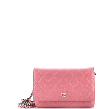Wallet On Chain Quilted Lambskin