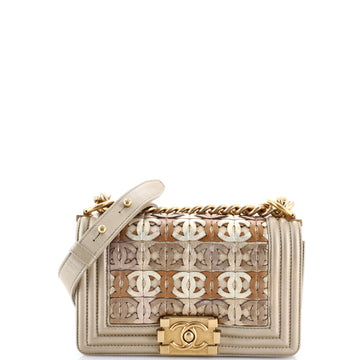 Boy Flap Bag Woven Leather Small