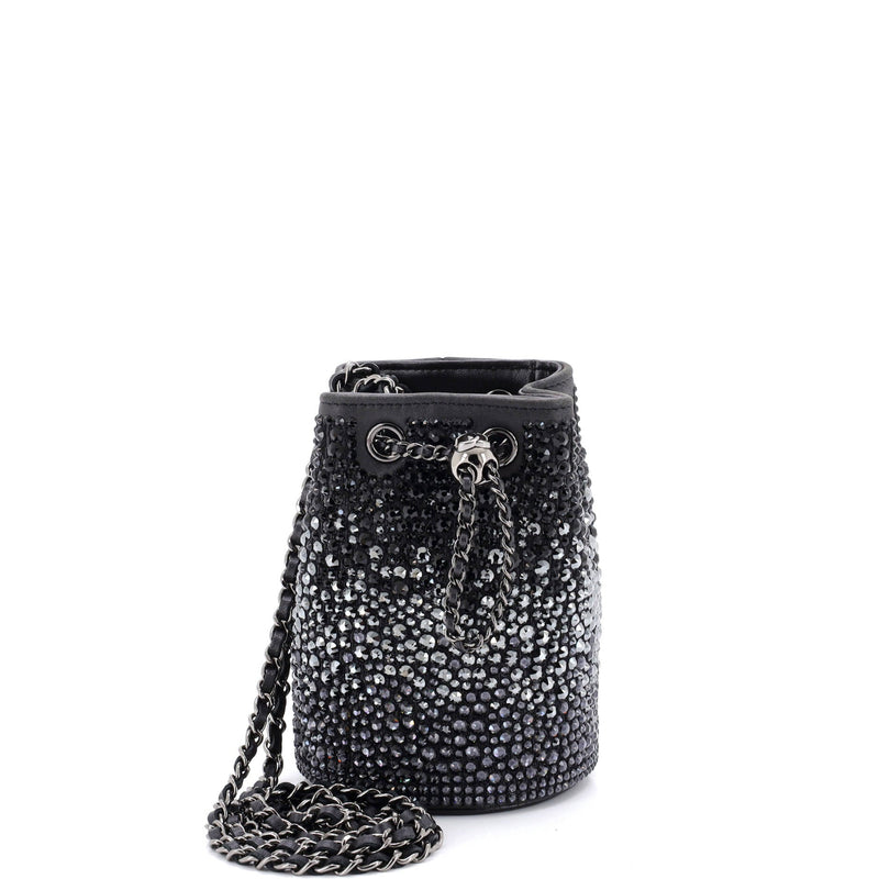 Pearl Crush Drawstring Bucket Bag Strass
