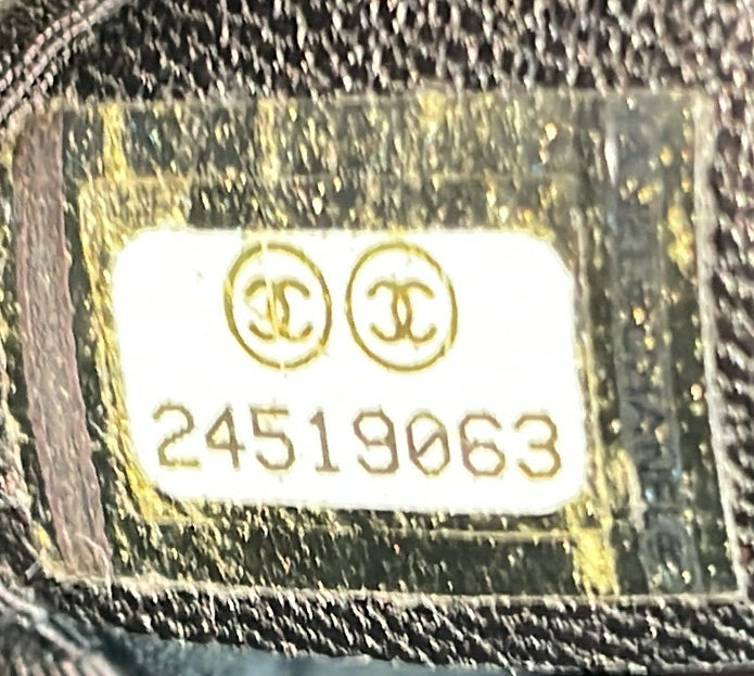 Cc Chain Shopping Tote Chevron Calfskin