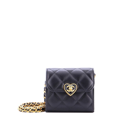 Chanel Coco Love Cc Heart Clutch With