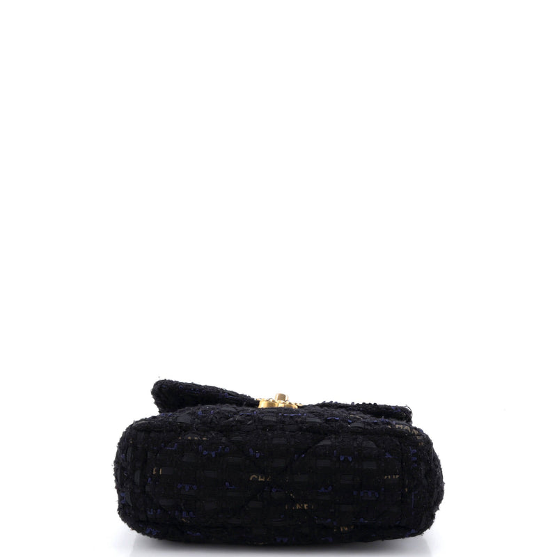 19 Flap Bag Quilted Tweed And Ribbon