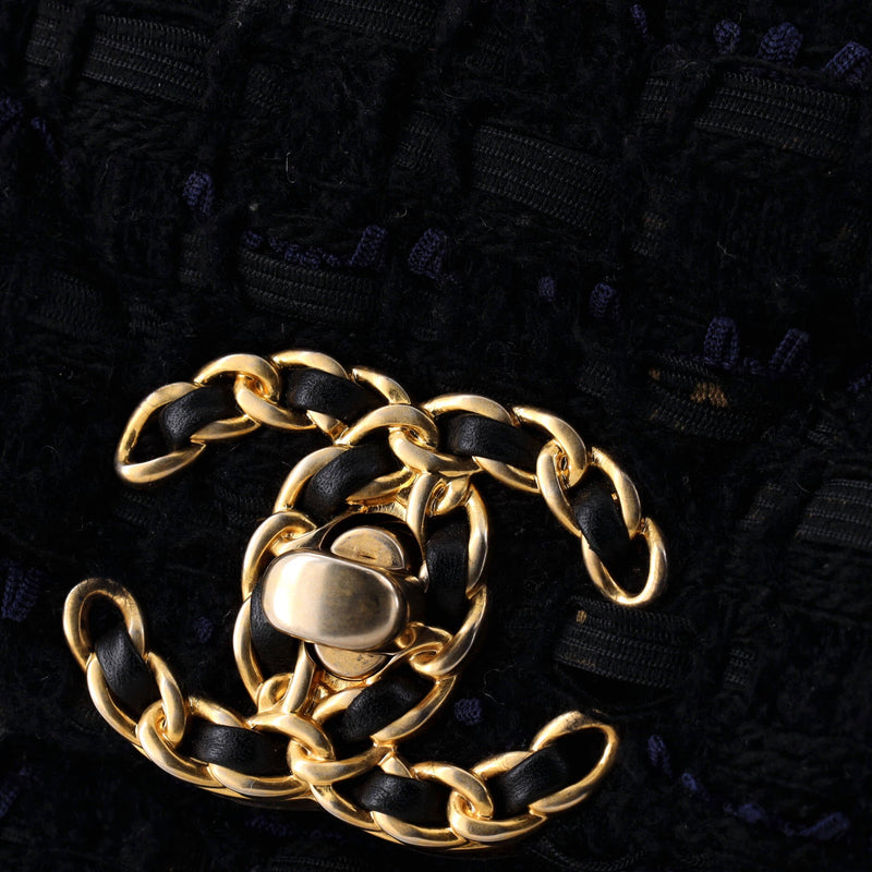 19 Flap Bag Quilted Tweed And Ribbon