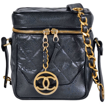 Cc Top Handle Vanity Case With Chain