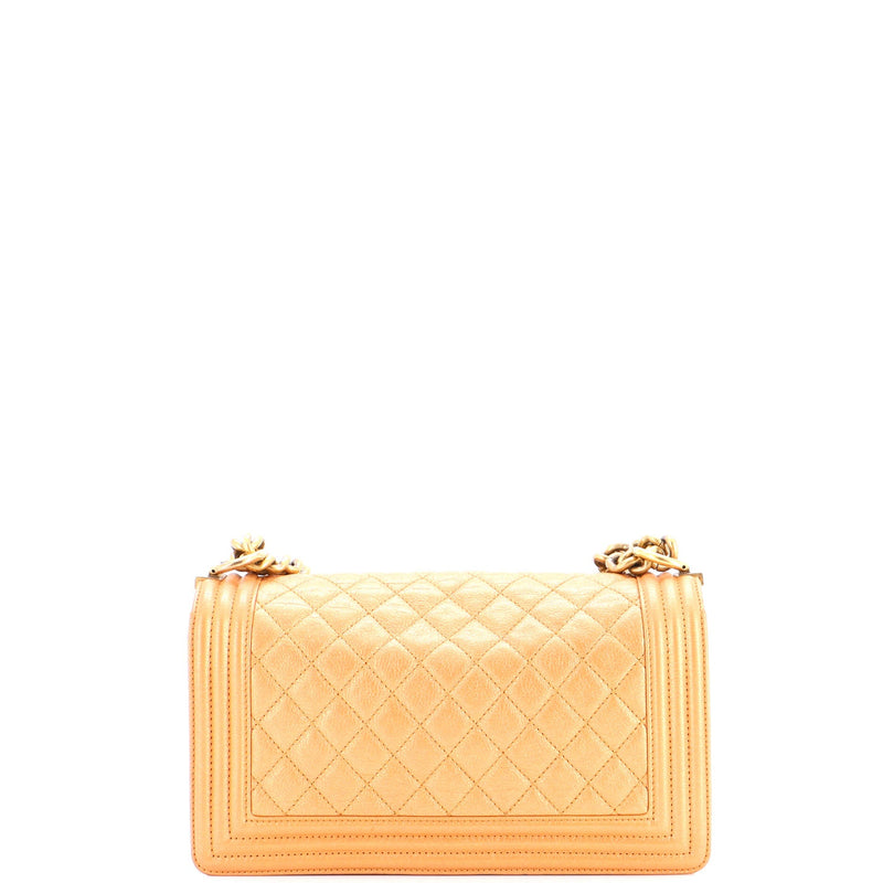 Boy Flap Bag Quilted Metallic Calfskin