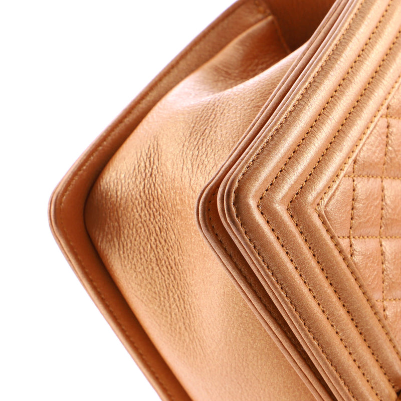 Boy Flap Bag Quilted Metallic Calfskin