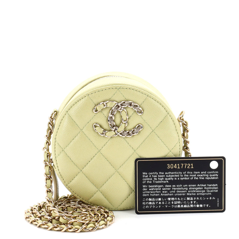 French New Wave Round Clutch With Chain
