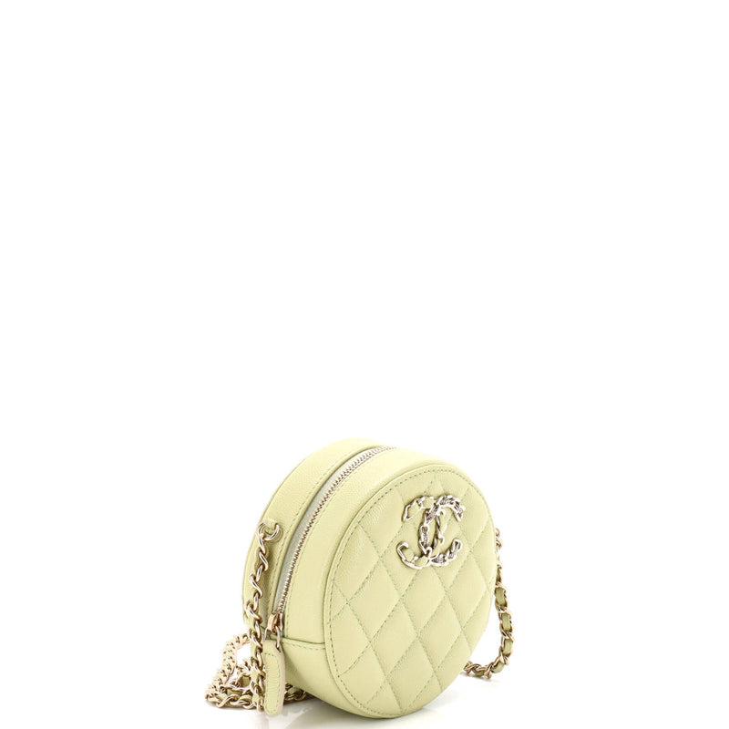 French New Wave Round Clutch With Chain