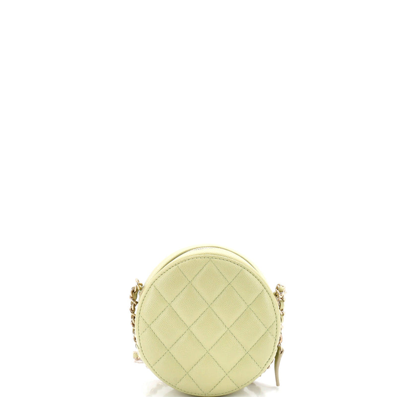 French New Wave Round Clutch With Chain