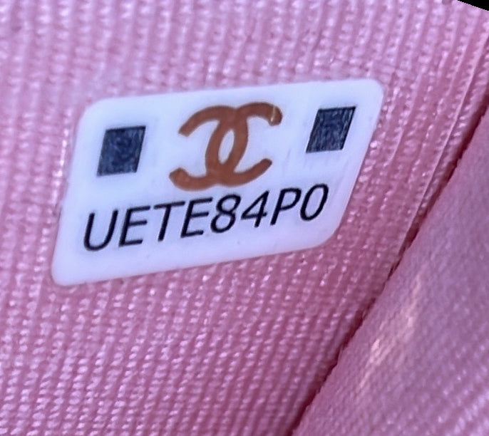 Woven Top Handle Cc Flap Clutch On Chain