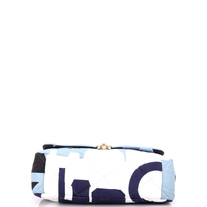 19 Flap Bag Quilted Printed Silk Maxi