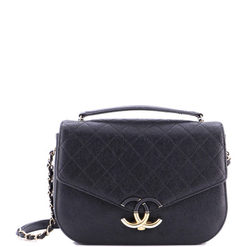 Thread Around Flap Bag Quilted Caviar