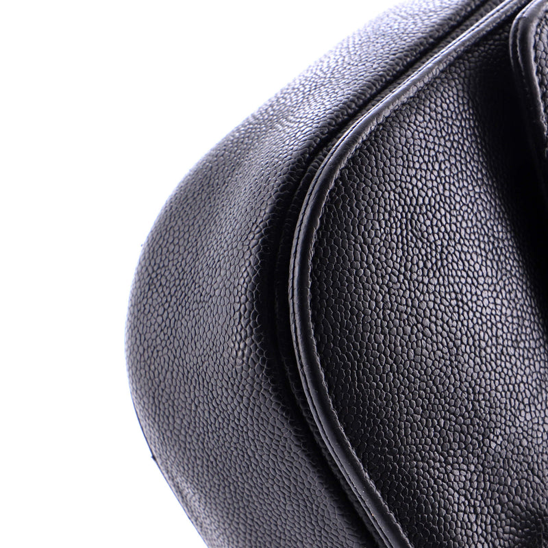 Thread Around Flap Bag Quilted Caviar