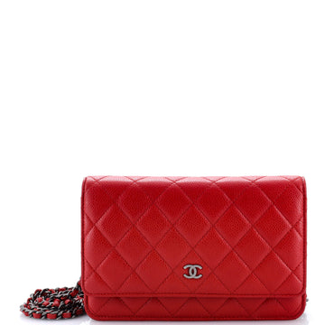 Wallet On Chain Quilted Caviar
