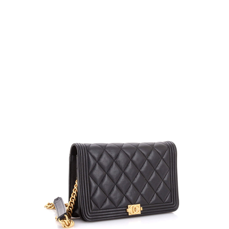 Boy Wallet On Chain Quilted Lambskin