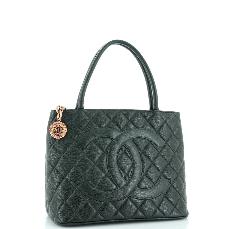 Medallion Tote Quilted Caviar