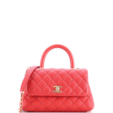 Coco Top Handle Bag Quilted Caviar With