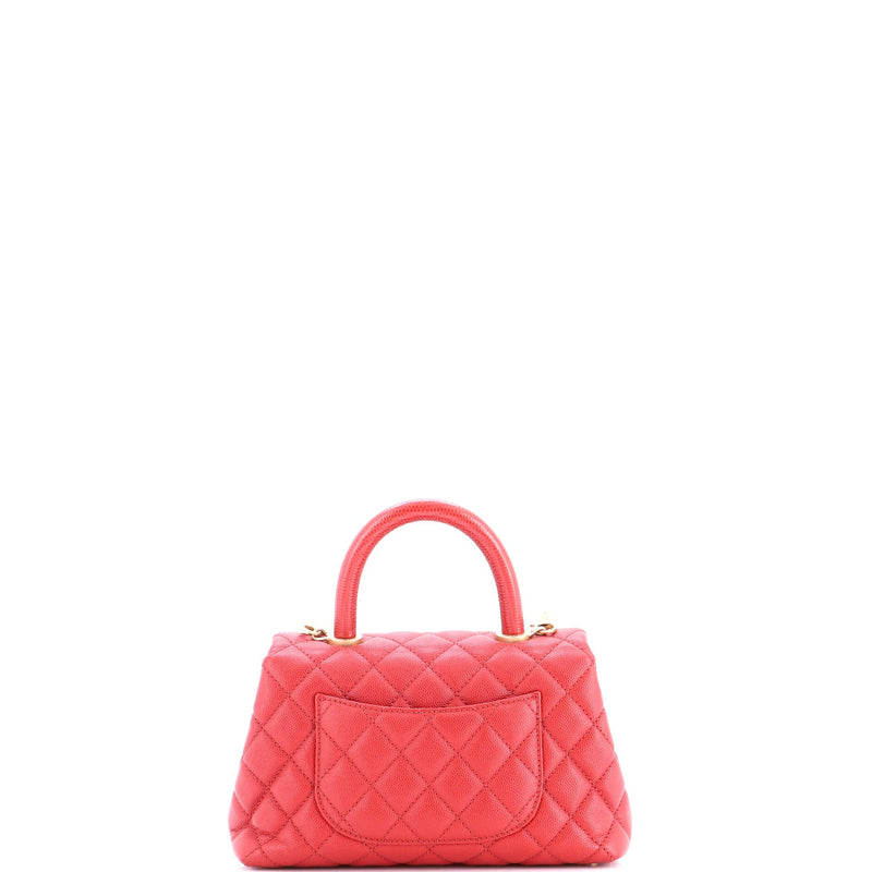 Coco Top Handle Bag Quilted Caviar With
