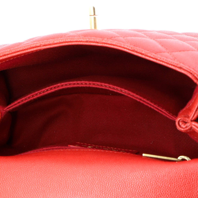 Coco Top Handle Bag Quilted Caviar With