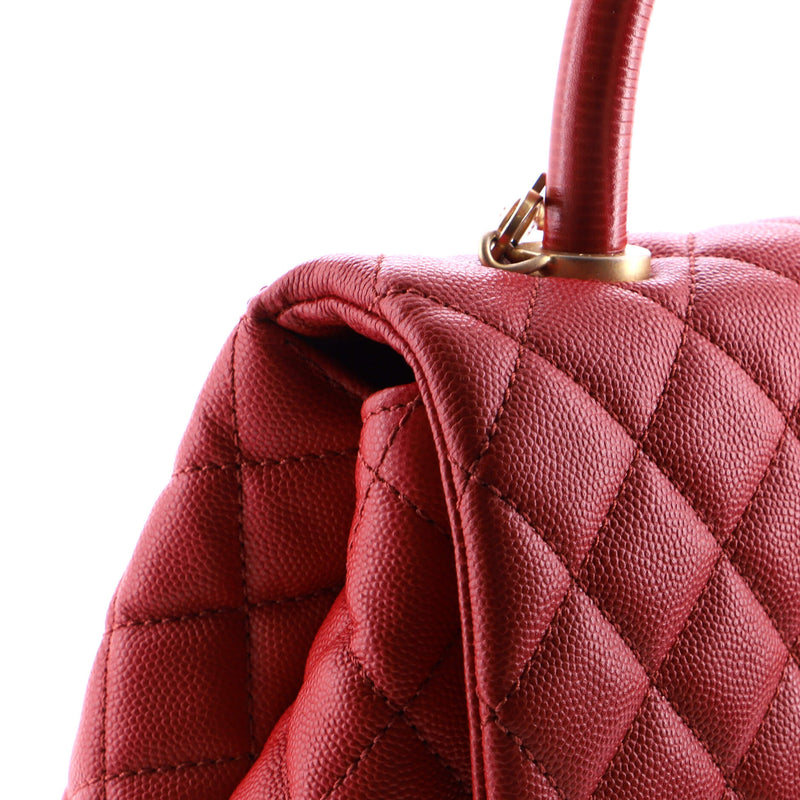 Coco Top Handle Bag Quilted Caviar With