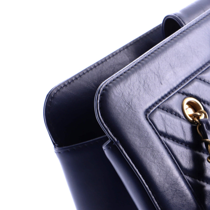 Cc Chain Shopping Tote Chevron Calfskin