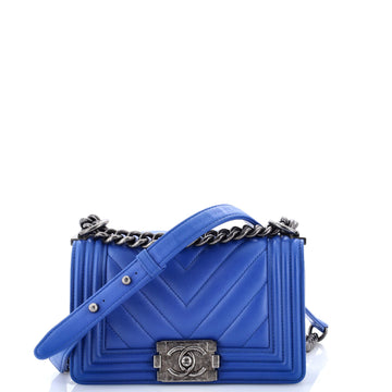 Boy Flap Bag Chevron Calfskin Small