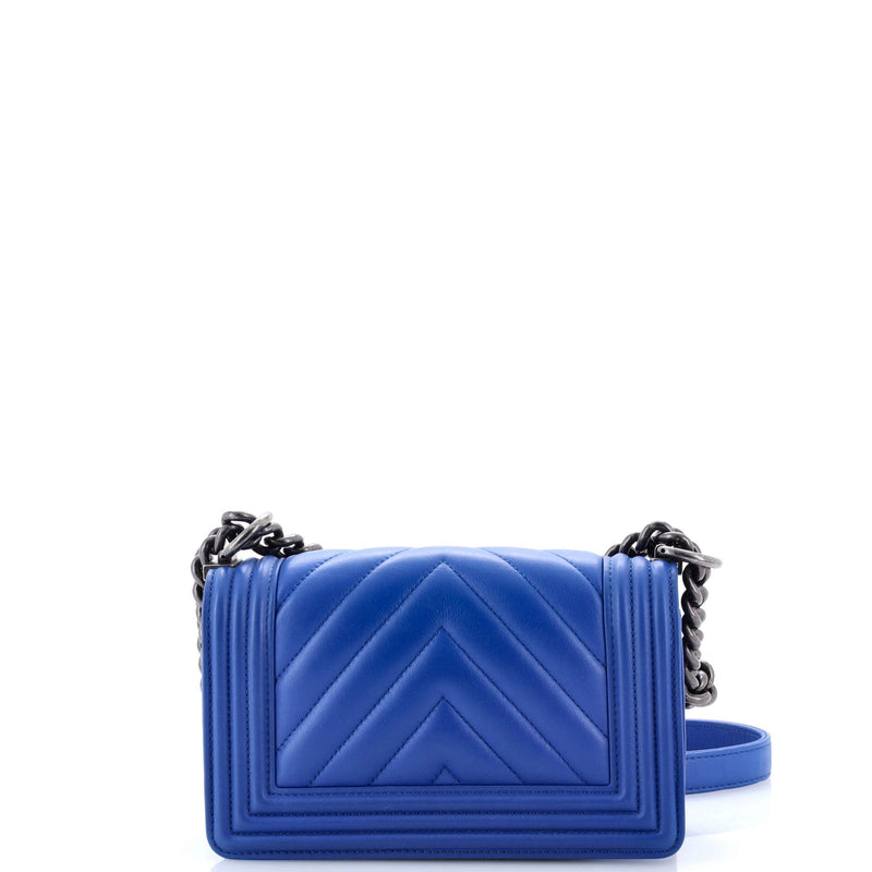 Boy Flap Bag Chevron Calfskin Small