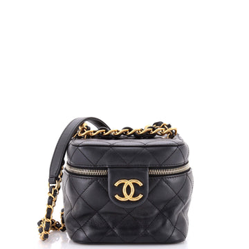 Chain Bar Vanity Case With Quilted