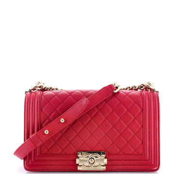 Boy Flap Bag Quilted Caviar New Medium