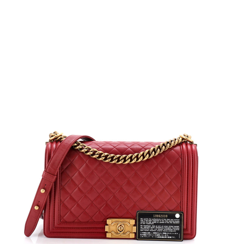 Boy Flap Bag Quilted Lambskin New Medium