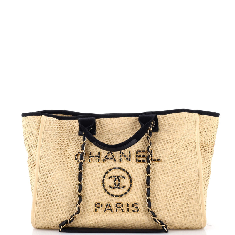 Deauville Tote Straw With Chain Detail