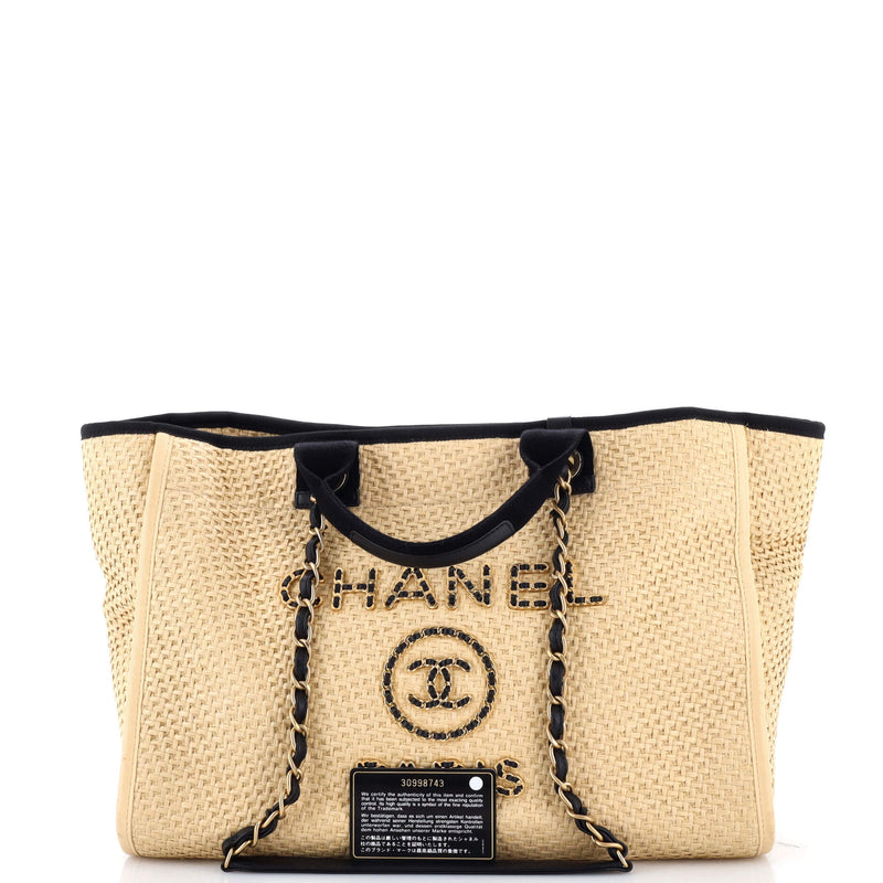 Deauville Tote Straw With Chain Detail