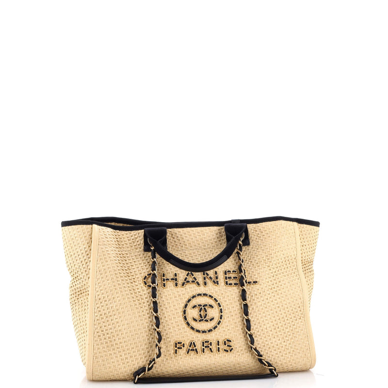 Deauville Tote Straw With Chain Detail