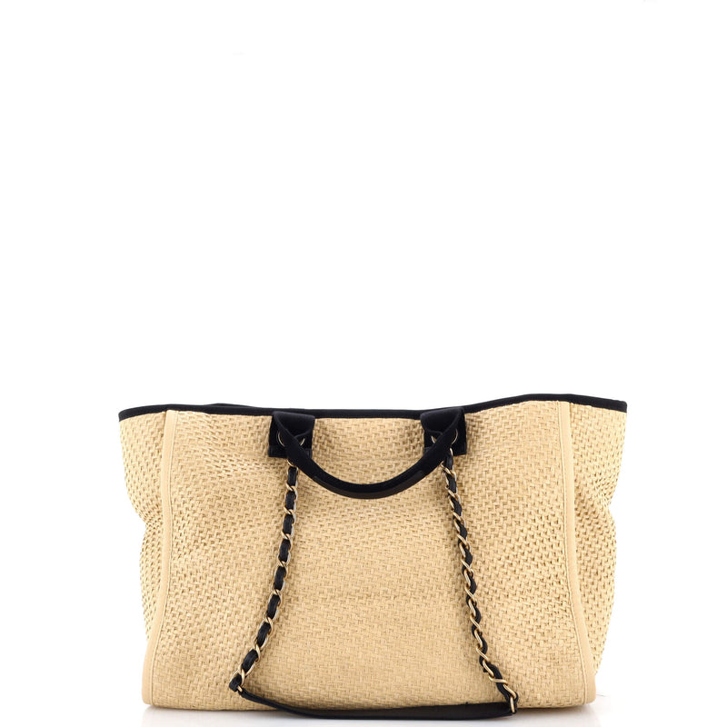 Deauville Tote Straw With Chain Detail